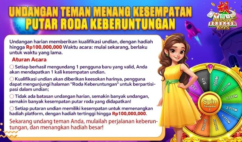 Undangan Teman Menang Kesempatan Putar Roda Keberuntungan